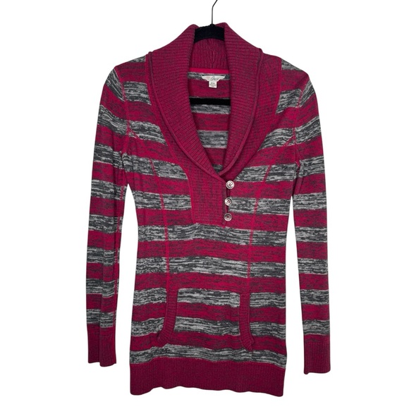 VTG Guess women's M stripes long line cotton sweater y2k skater grunge punk - Picture 1 of 7